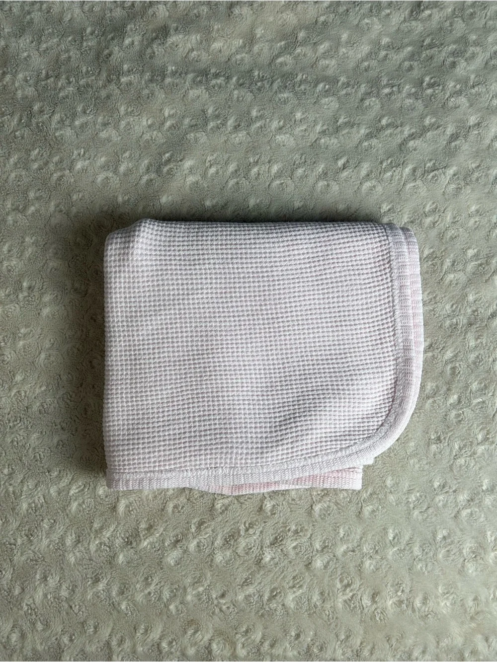 Vintage Carter's Pink Thermal Baby Blanket Waffle Weave Cotton USA Made